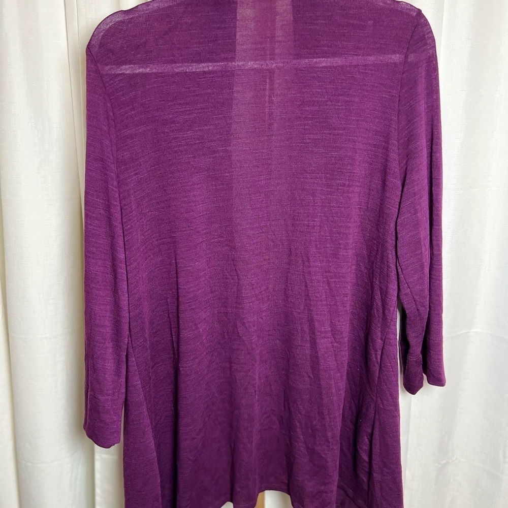 Notations Magenta Open-Front Cardigan Sweater - Picture 2 of 3